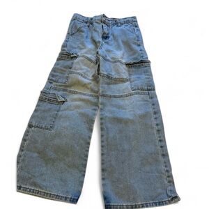 Kids Blue Cargo Jeans